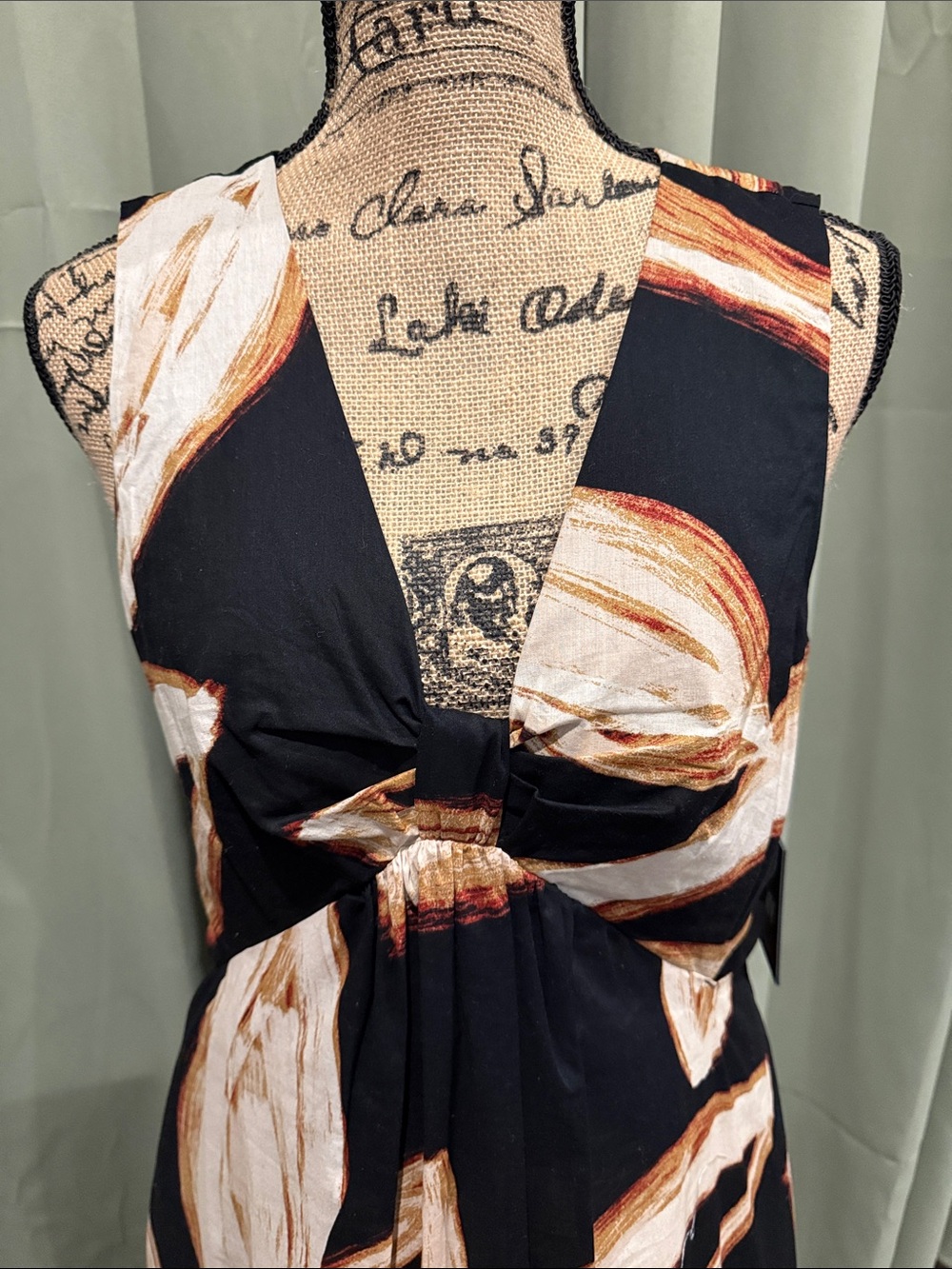 DKNY Black Maxi Dress with Cut-out Sides. - Picture 3 of 12